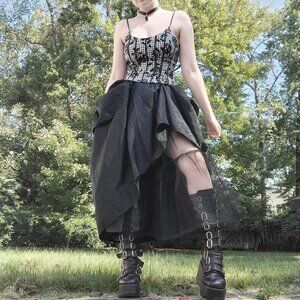 ❝ Bari-Jay vintage 80s 90s goth rockabilly scene bustier prom dress  ࣪ ˖🕷️⊹ ❞
